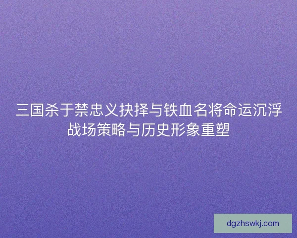 三国杀于禁忠义抉择与铁血名将命运沉浮战场策略与历史形象重塑